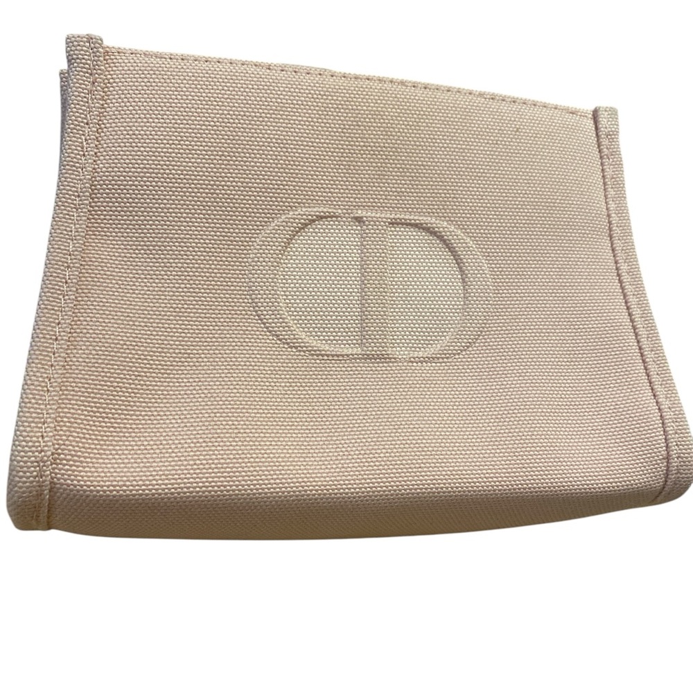 Christian Dior Pink Canvas Clutch/Cosmetic Bag